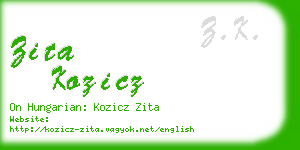 zita kozicz business card